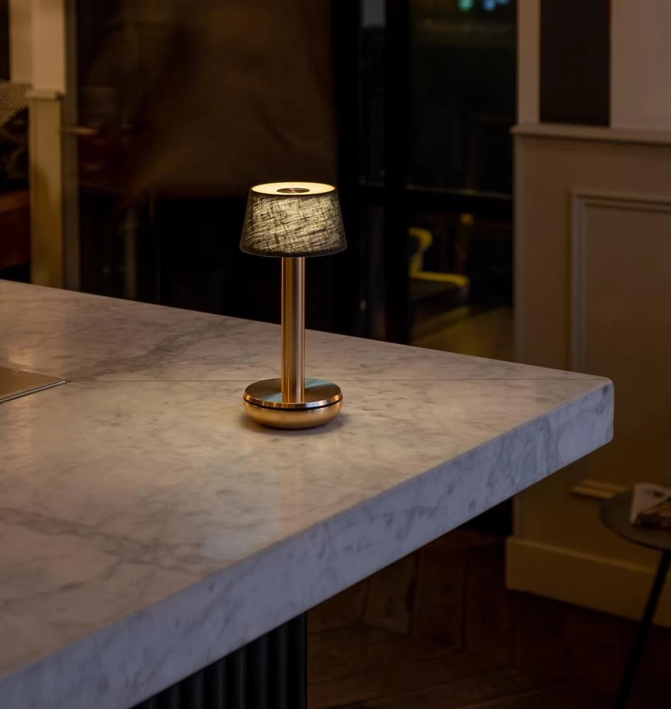 Lampe de table rechargeable Two Gold Emerald lin Humble 7446023312356