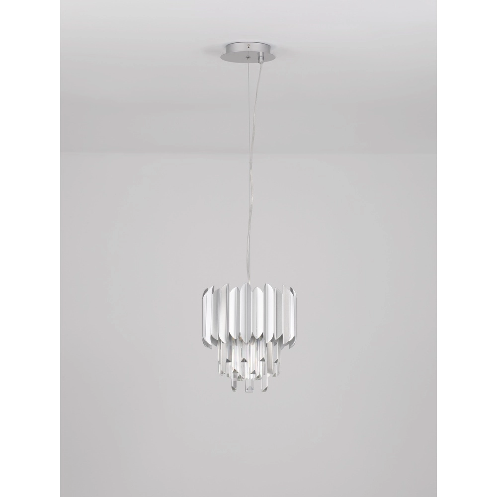 Suspension Magnolia chrome et cristal Ø 25cm Lyora 5212017434913