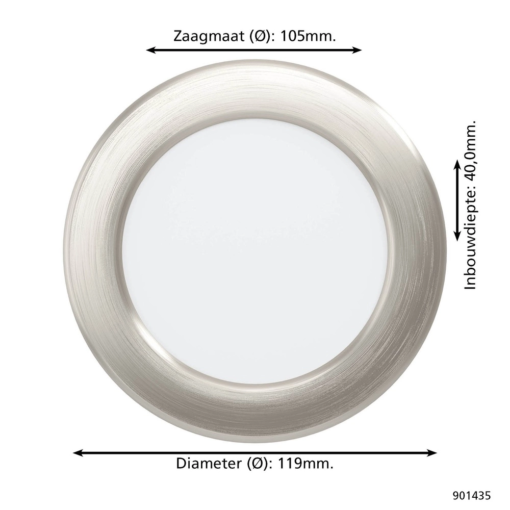 Lampe encastrée IP44 Fueva 6-Z Zigbee - acier inoxydable - Ø 12 cm Eglo 9008606331031