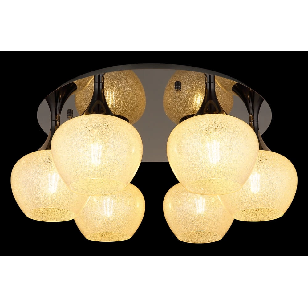 Plafonnier anthracite Maxy avec verre blanc 6 lumières Ø 65cm Globo 9007371450183