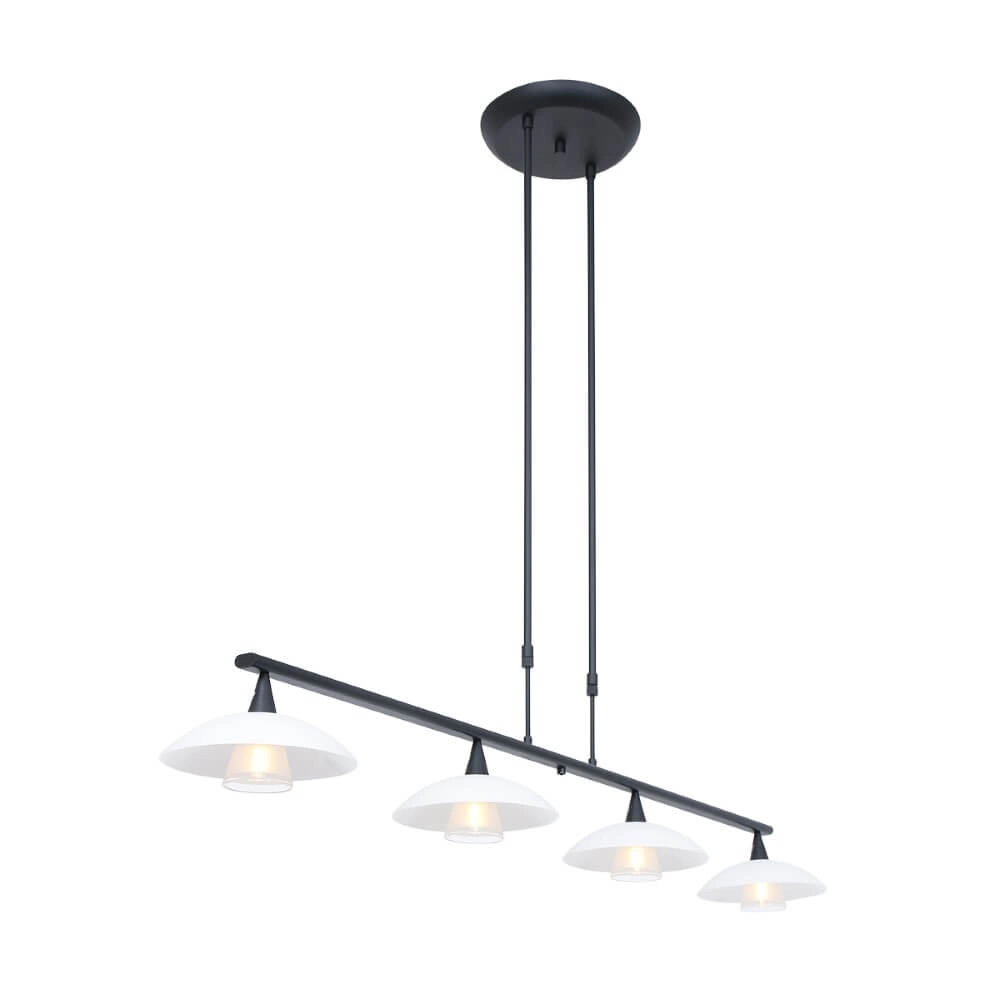 Suspension de salle à manger Tallerken 4 lumières noir avec blanc Steinhauer 8712746133592