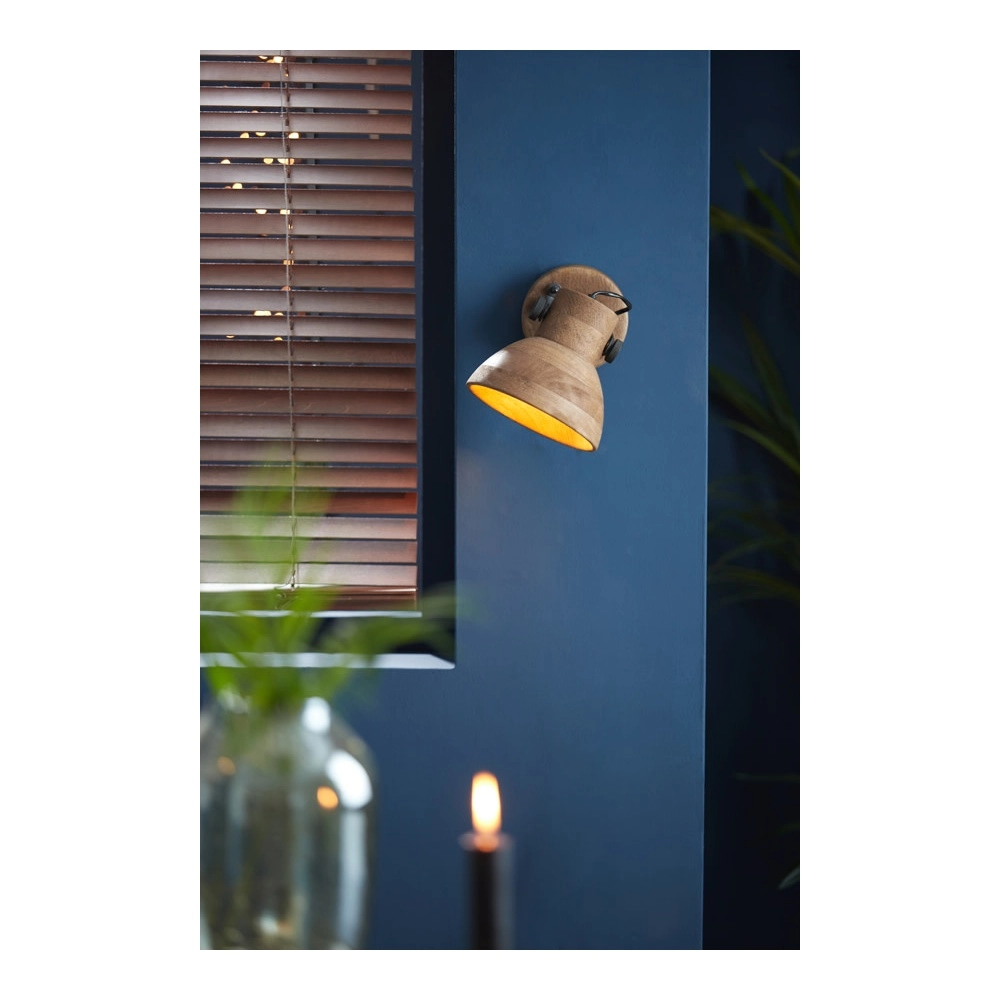 Lampe murale en bois Ilanio Brown Light & Living 8717807293345
