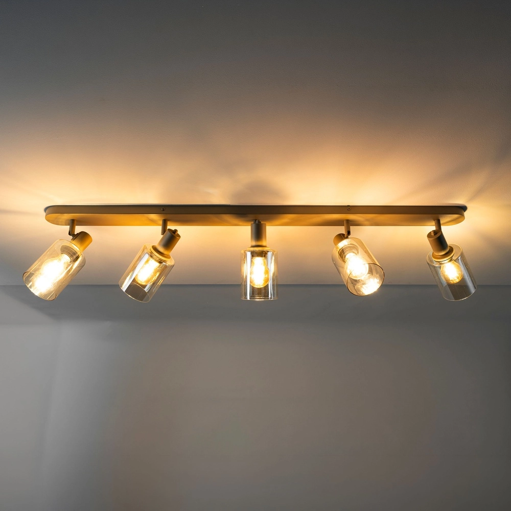 Lampe de plafond droite Sepiora Brun sable 5 clair