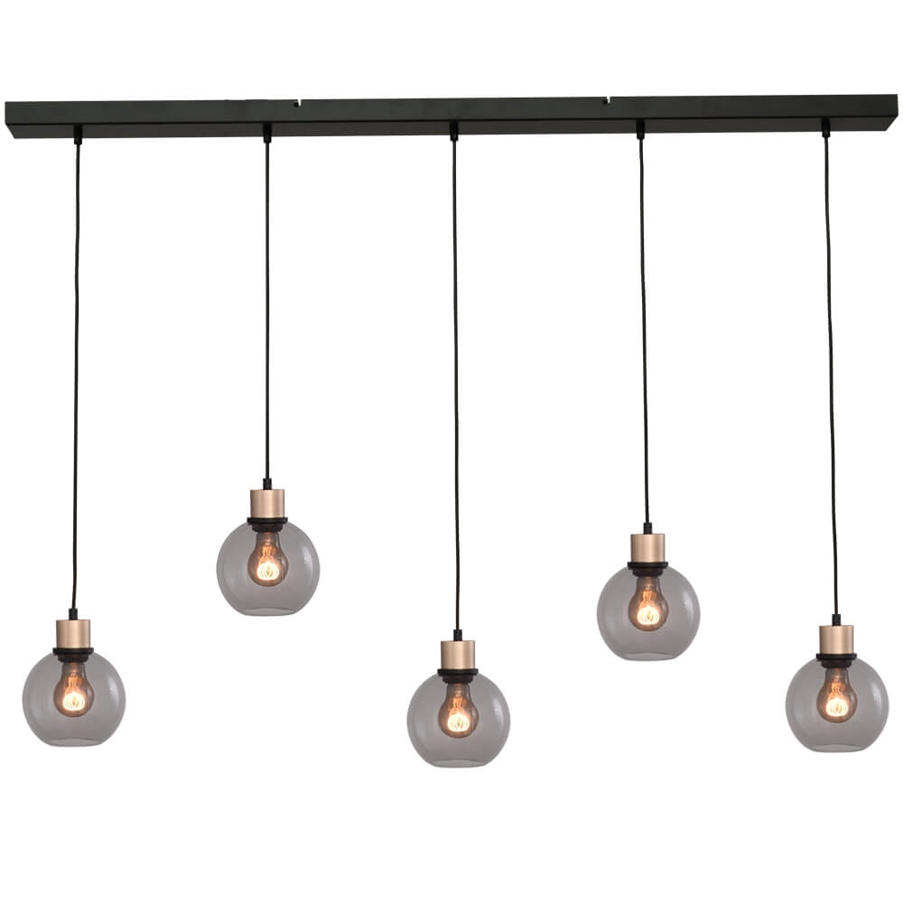 Lampe suspendue Lazise 5x Ø 15cm doré
