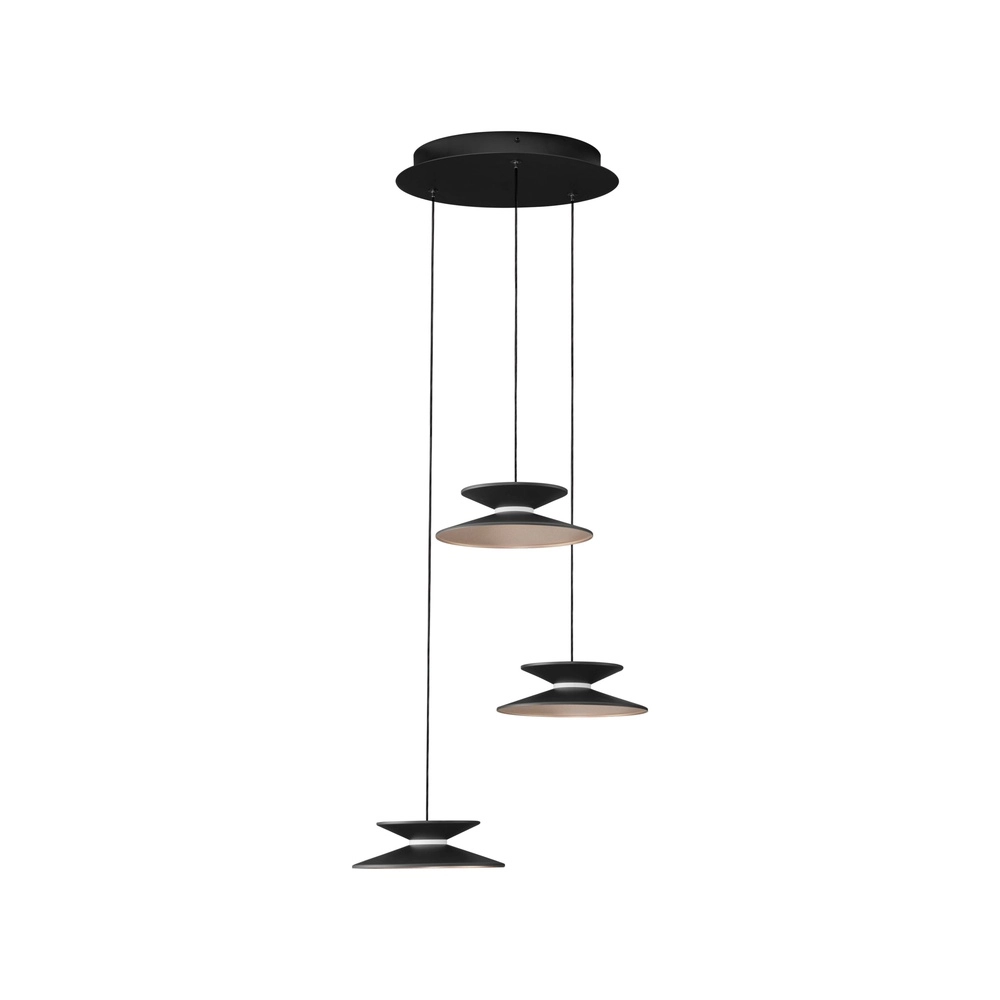 Suspension design Morfi 3 lumières noir Lyora 5212017458476