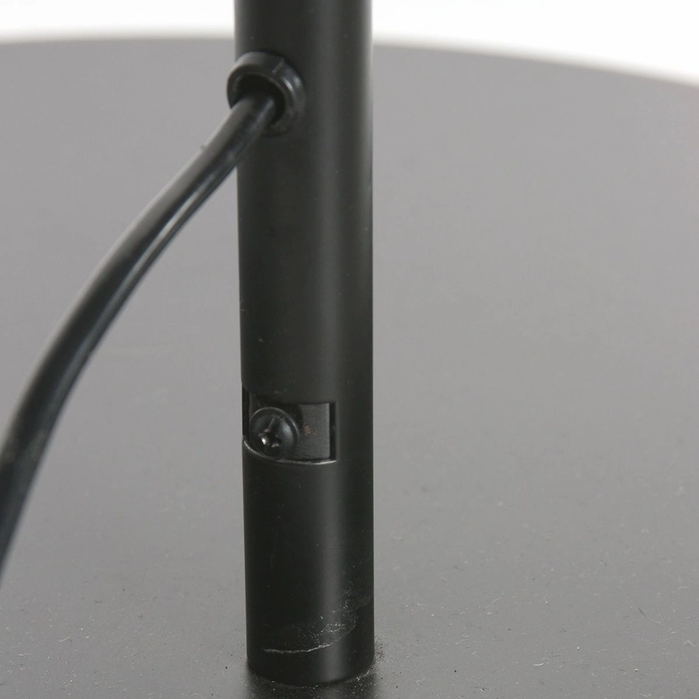 Lampe à arc Curve noir avec capuche en rotin Steinhauer 8712746179576