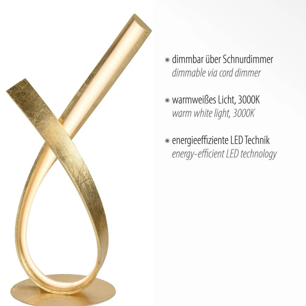 Lampe de table Linda boucler l'or Paul Neuhaus 4012248304761