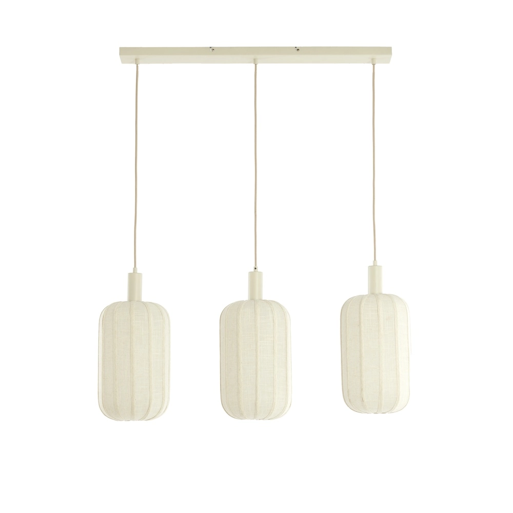 Lampe suspendue de table de salle à manger 3L Tufia Crème pour lin