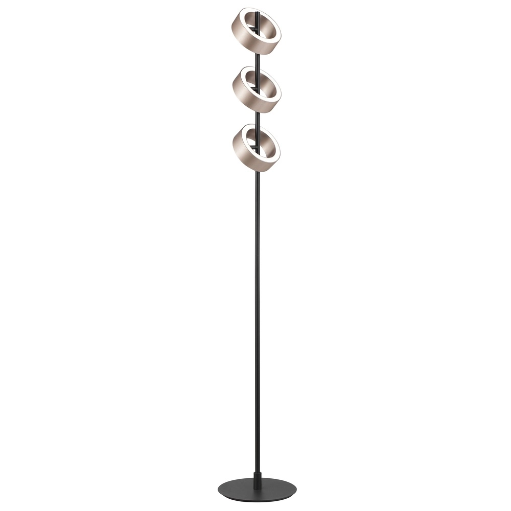 Lampadaire de conception Axion Noir avec brun Brilliant 4004353477171