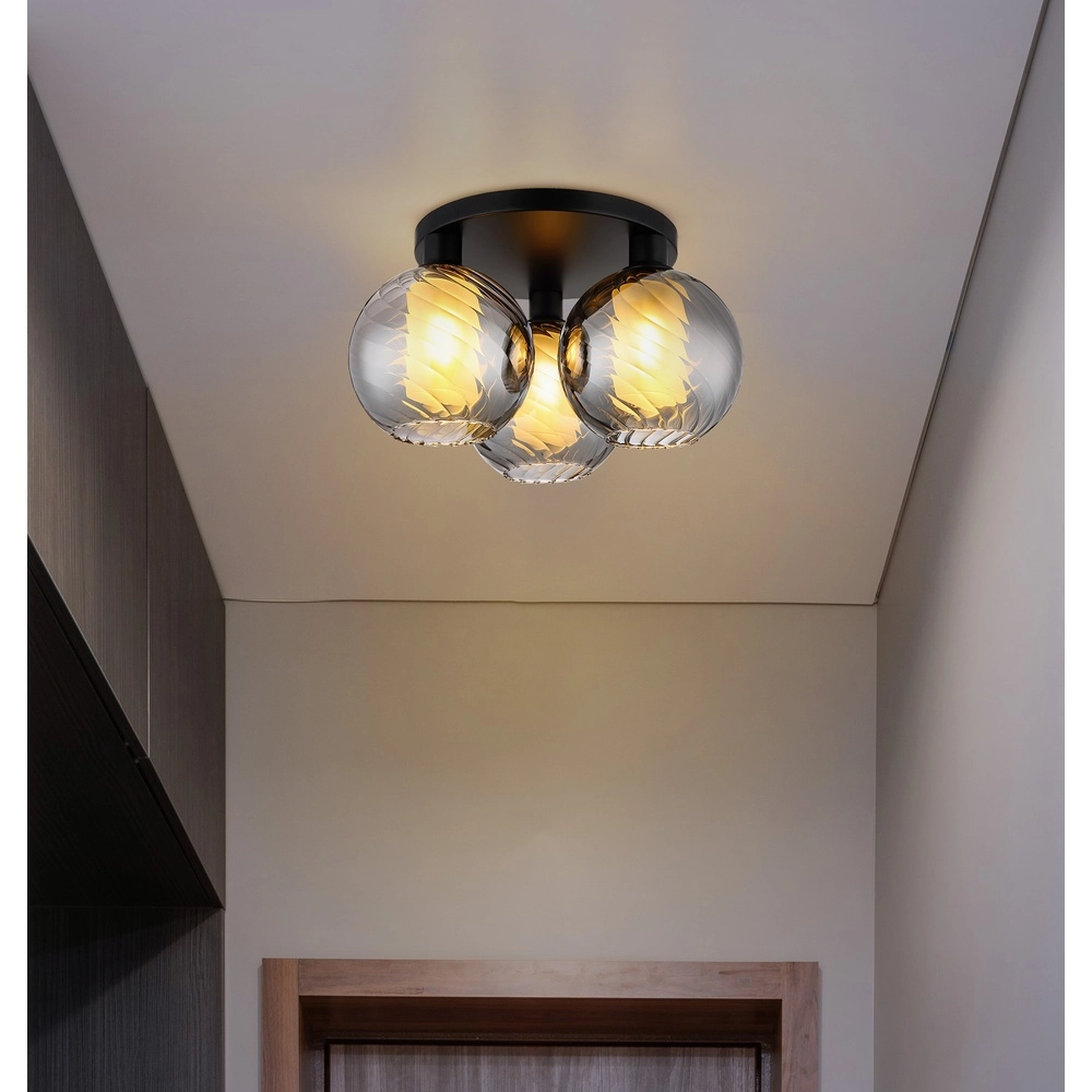 Lampe de plafond à 3 lumières Ulf Noir Globo 9007371525713