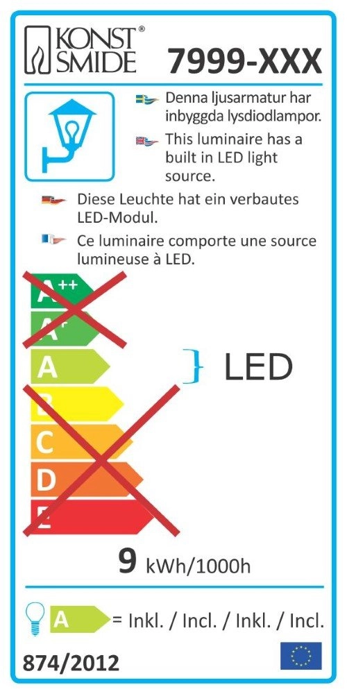 Lampes de jardin à LED Cremona KonstSmide 7318307999372