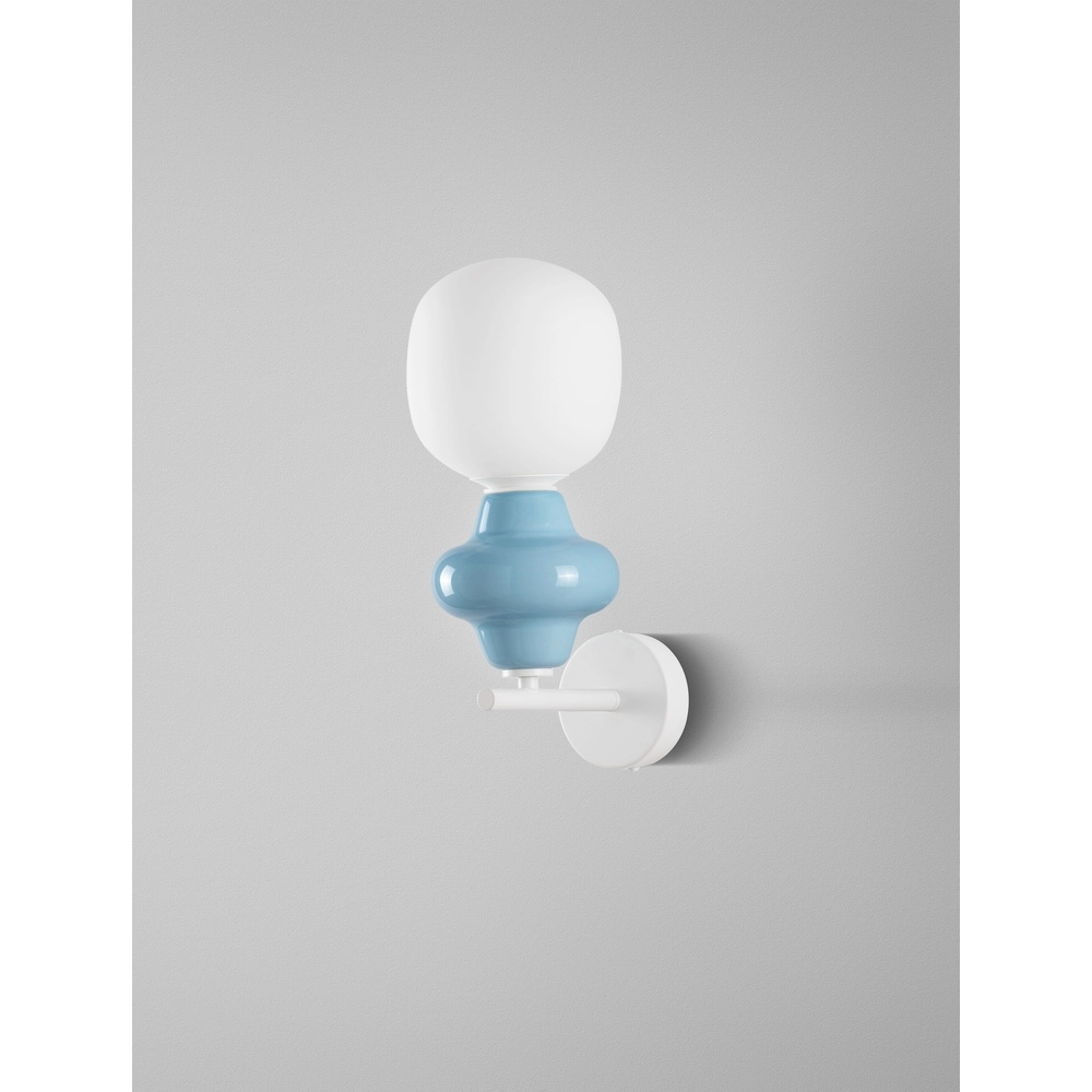 Applique murale Clio céramique bleue avec verre blanc Lyora 5212017461360