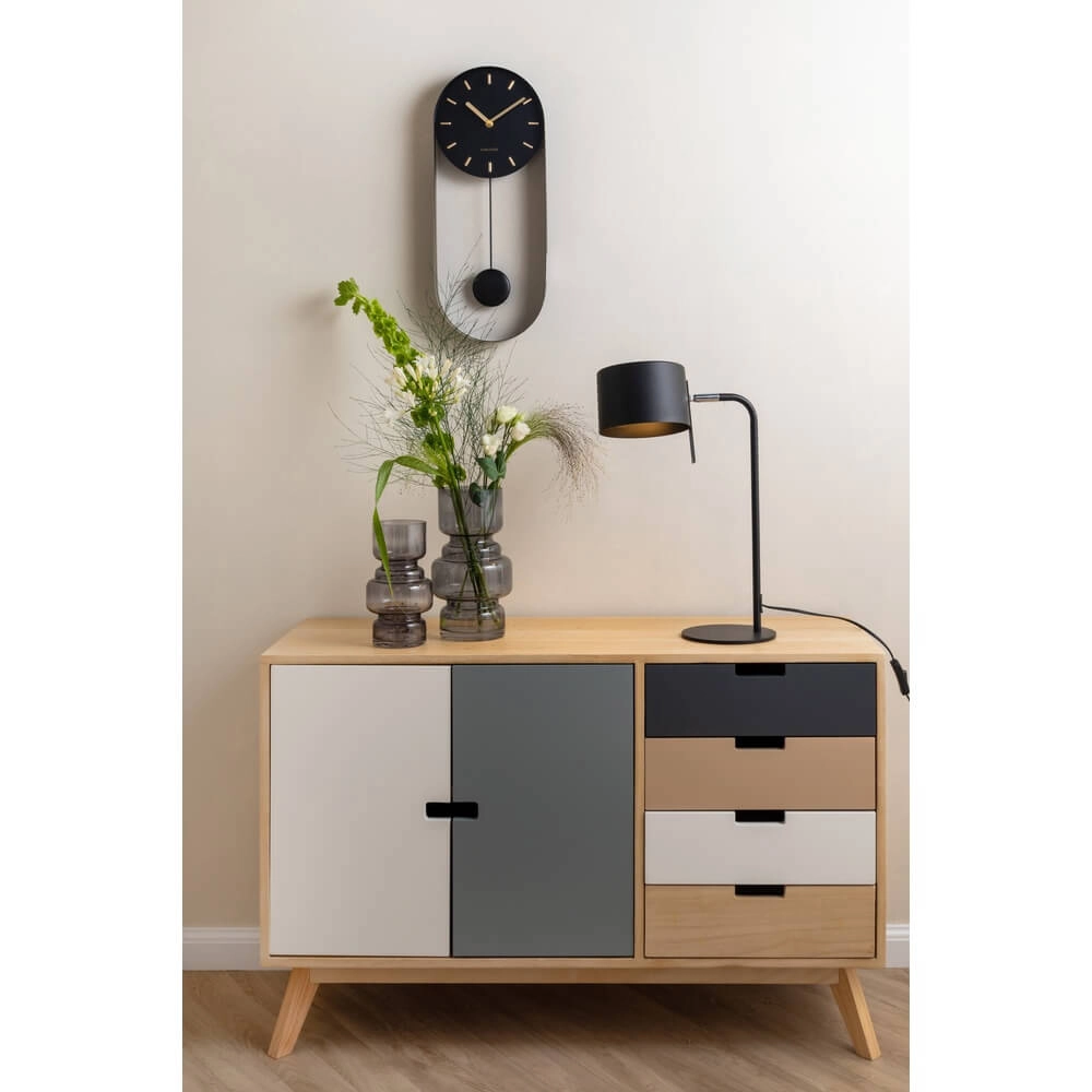 Horloge murale pendule Charm noir - Ø 20 x 50cm Karlsson 8714302657337