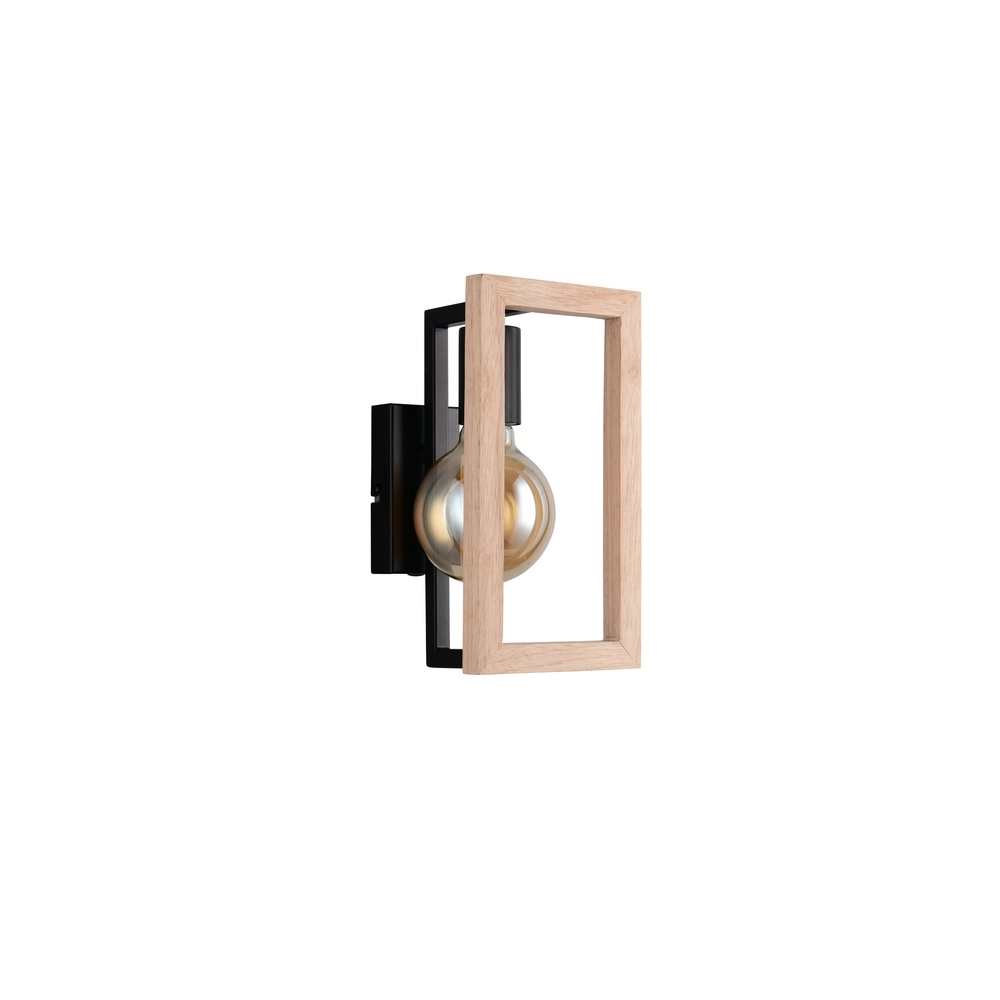 Lampe murale de conception Bano noir avec bois Trio 4017807670899