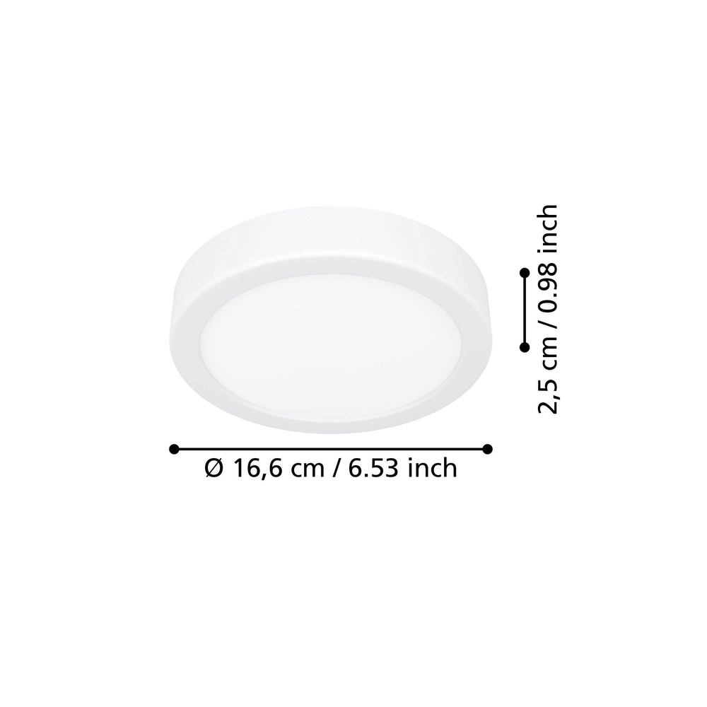 Lumière LED de plafond Fueva 6 rond - blanc - Ø 16,6 cm Eglo 9008606330140