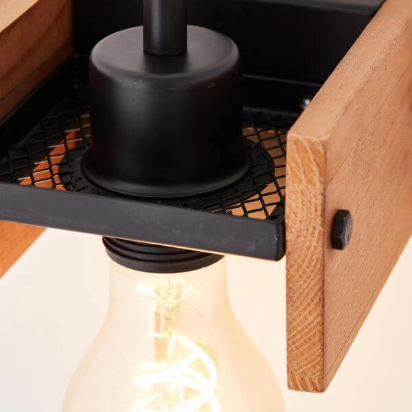Plafonnier Calandra bois marron avec du noir Brilliant 4004353394423