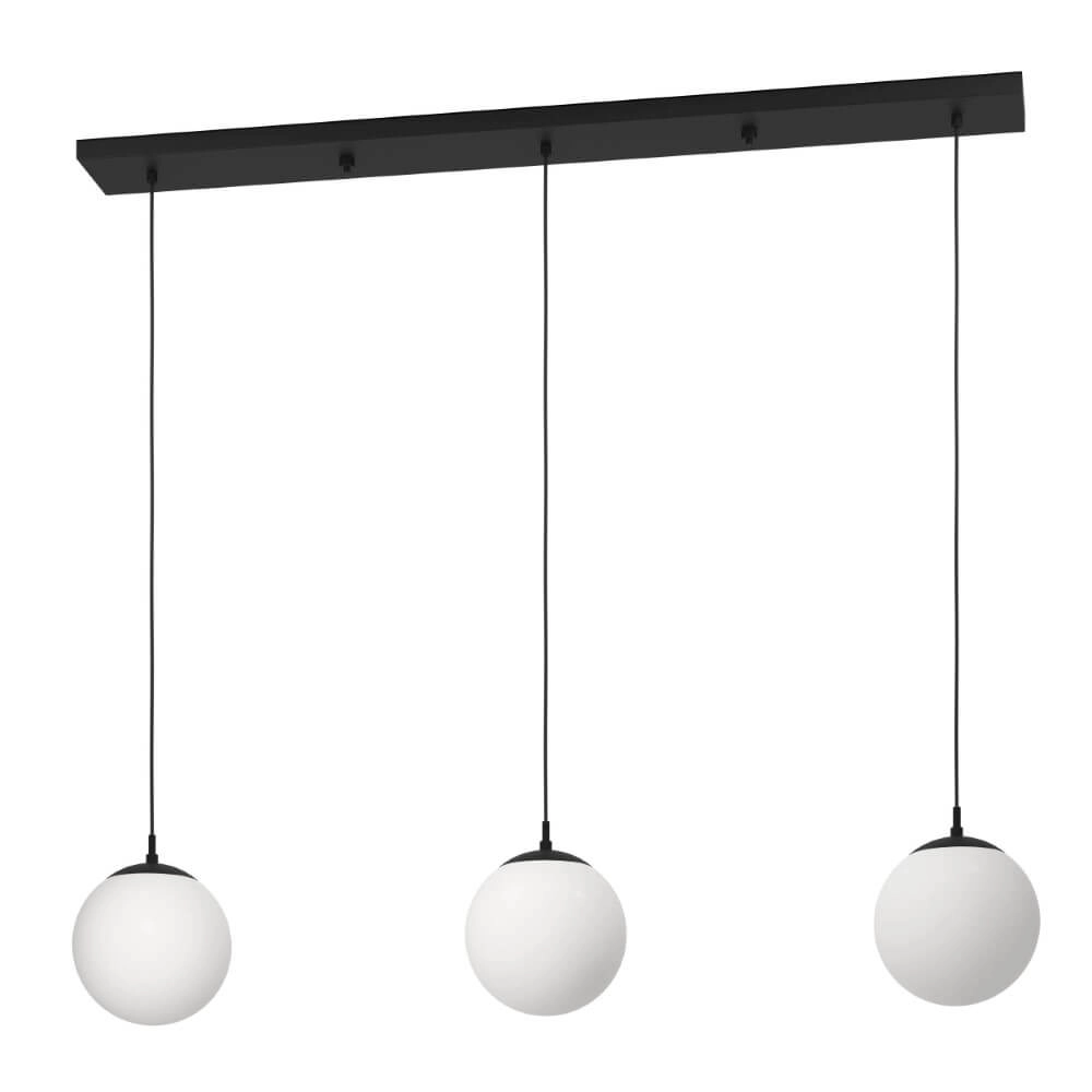 Lampe suspendue Rondo 3 avec des boules de verre