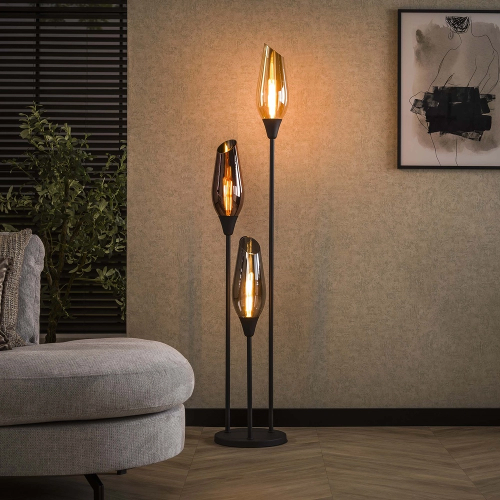 Lampe de pied en verre Cocoon 3x E27 - 168cm