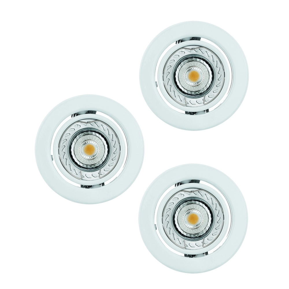 Ensemble de 3 projecteurs encastrés Igoa Blanc orientable