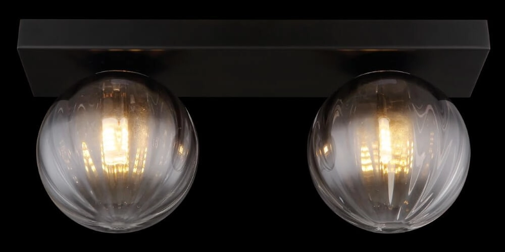 Plafonnier 2 lumières Dallerta verre de fumée Globo 9007371449576
