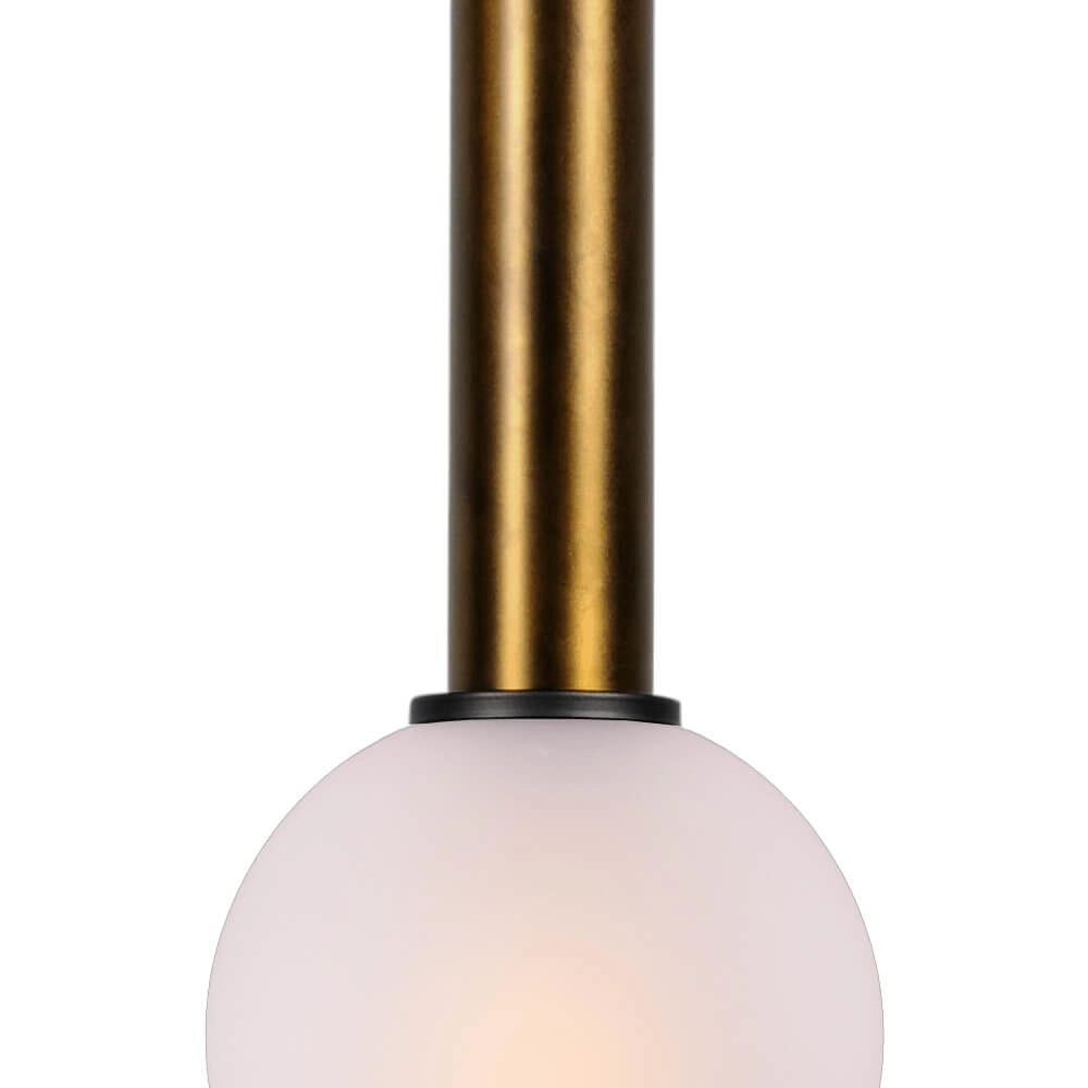 Lampe suspendue Ø 15cm Bella 2 Laiton antique avec verre blanc mat Masterlight 8718121334110