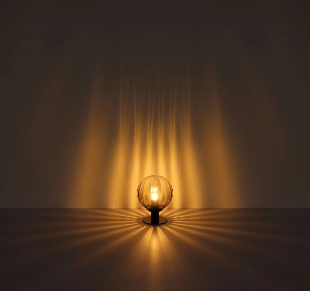 Lampe de table Dallerta noir avec verre fumé Globo 9007371458561