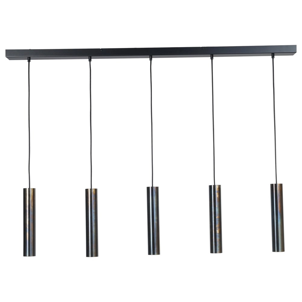 Lampe suspendue pour table à manger Run Cylindres en bronze à 5 lumières Lampe suspendue pour table à manger Run Cylindres en bronze à 5 lumières