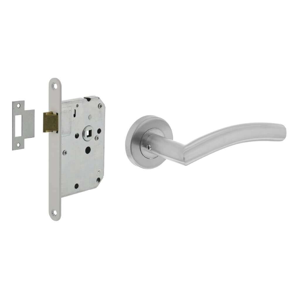 Jeu complet de poignées de porte Lisa Inox Jeu complet de poignées de porte Lisa Inox