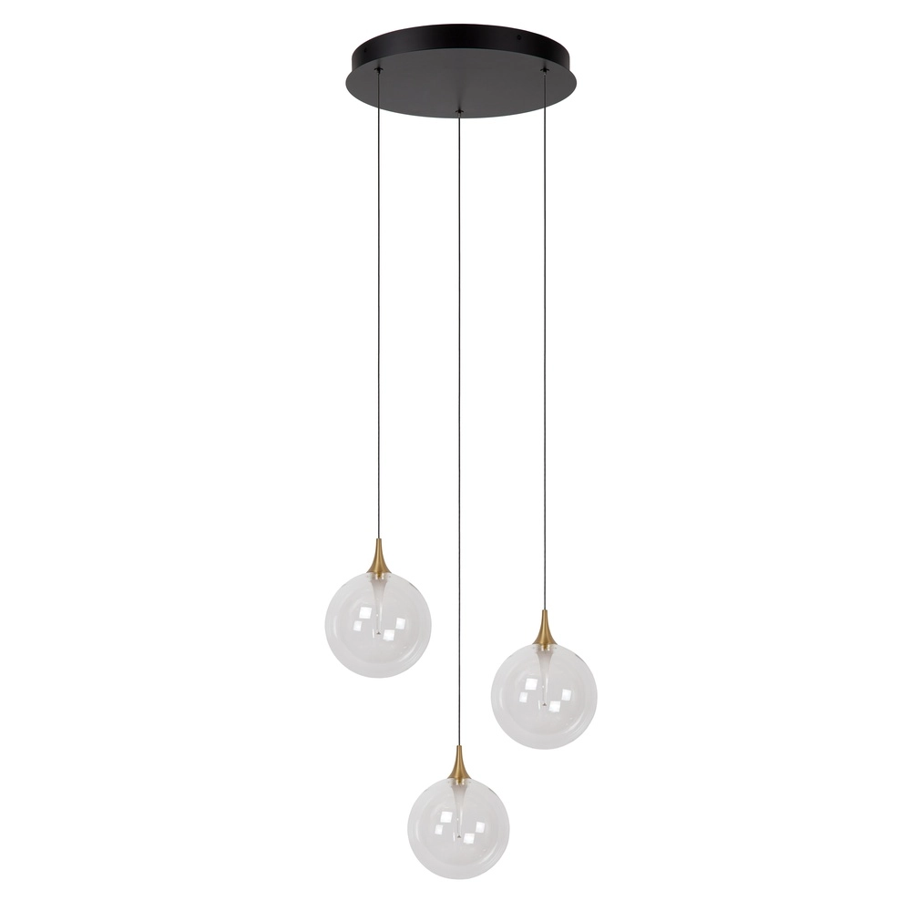 Suspension LED de conception Gisela transparent - 3x Ø 16cm Premium by Lucide 5411212134783
