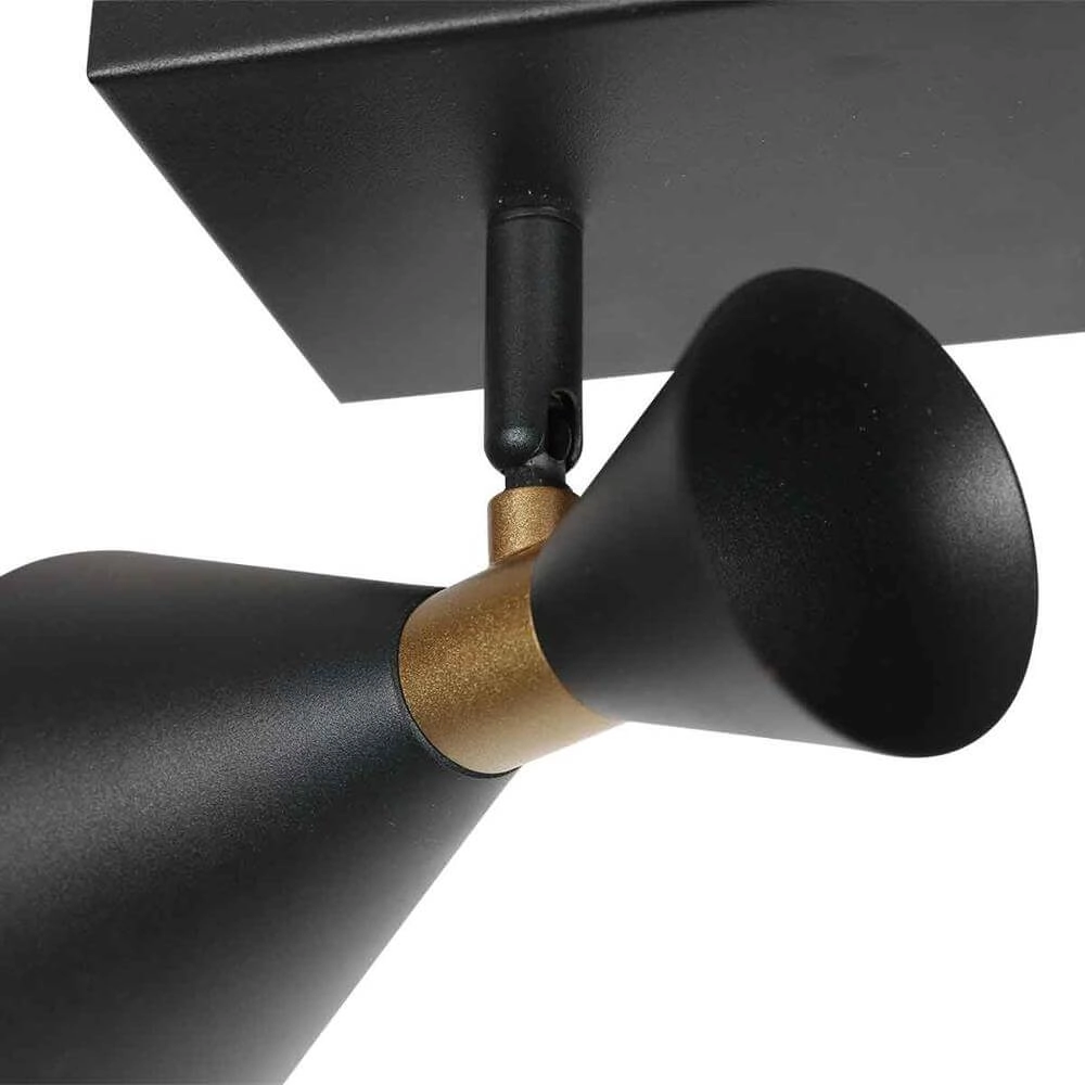 Plafonnier design Preto Noir avec double doré Steinhauer 8712746176292