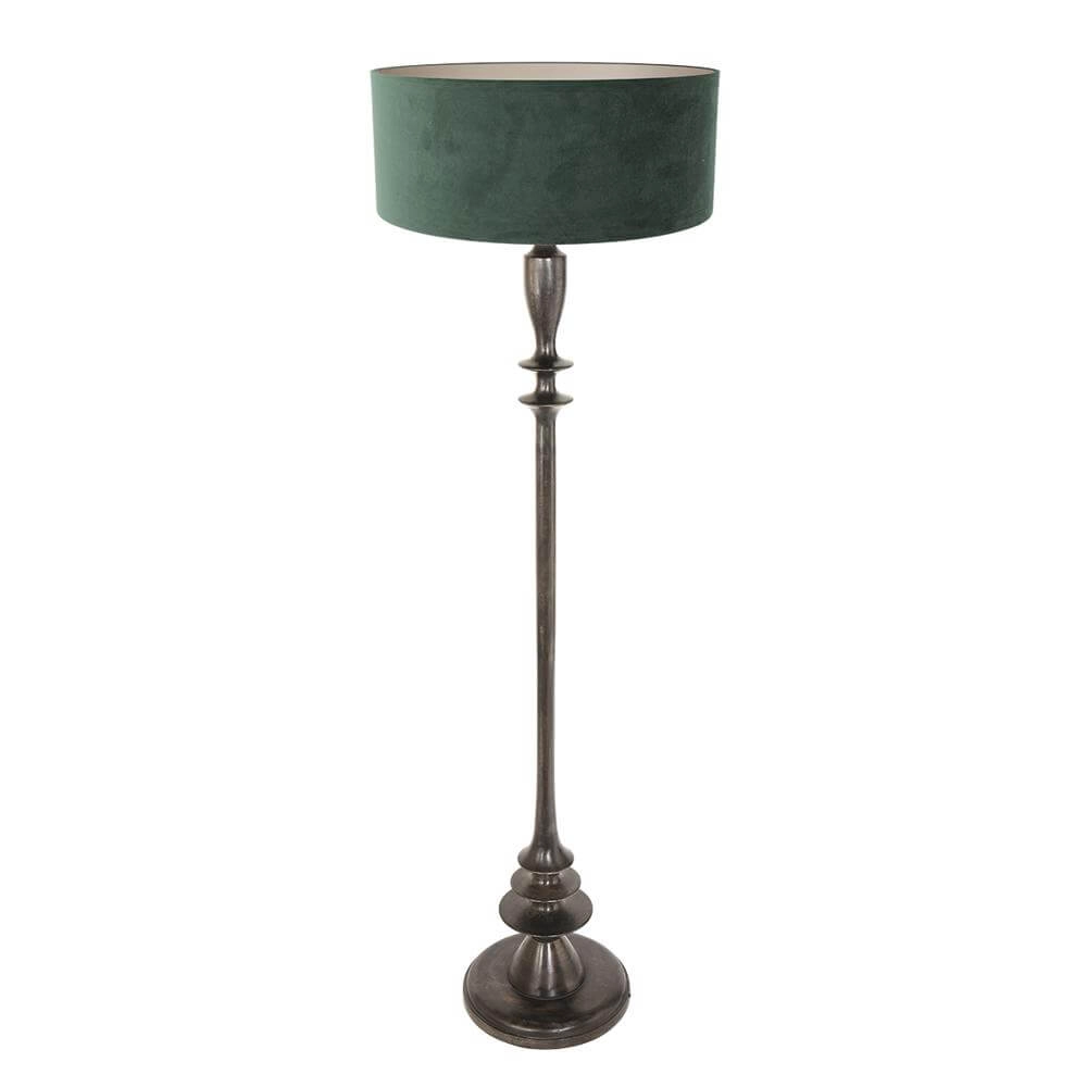 Lampadaire Bois avec capot vert