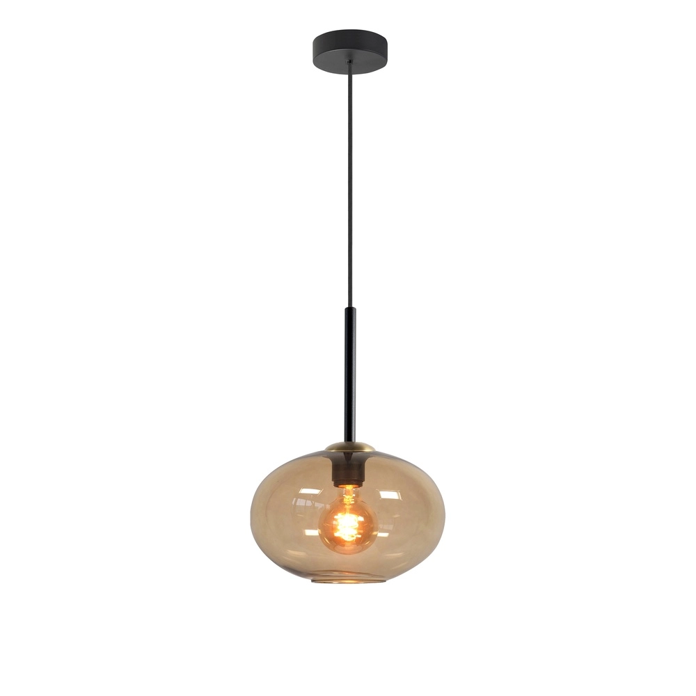 Suspension Bellini noir avec verre doré Ø 26cm Suspension Bellini noir avec verre doré Ø 26cm