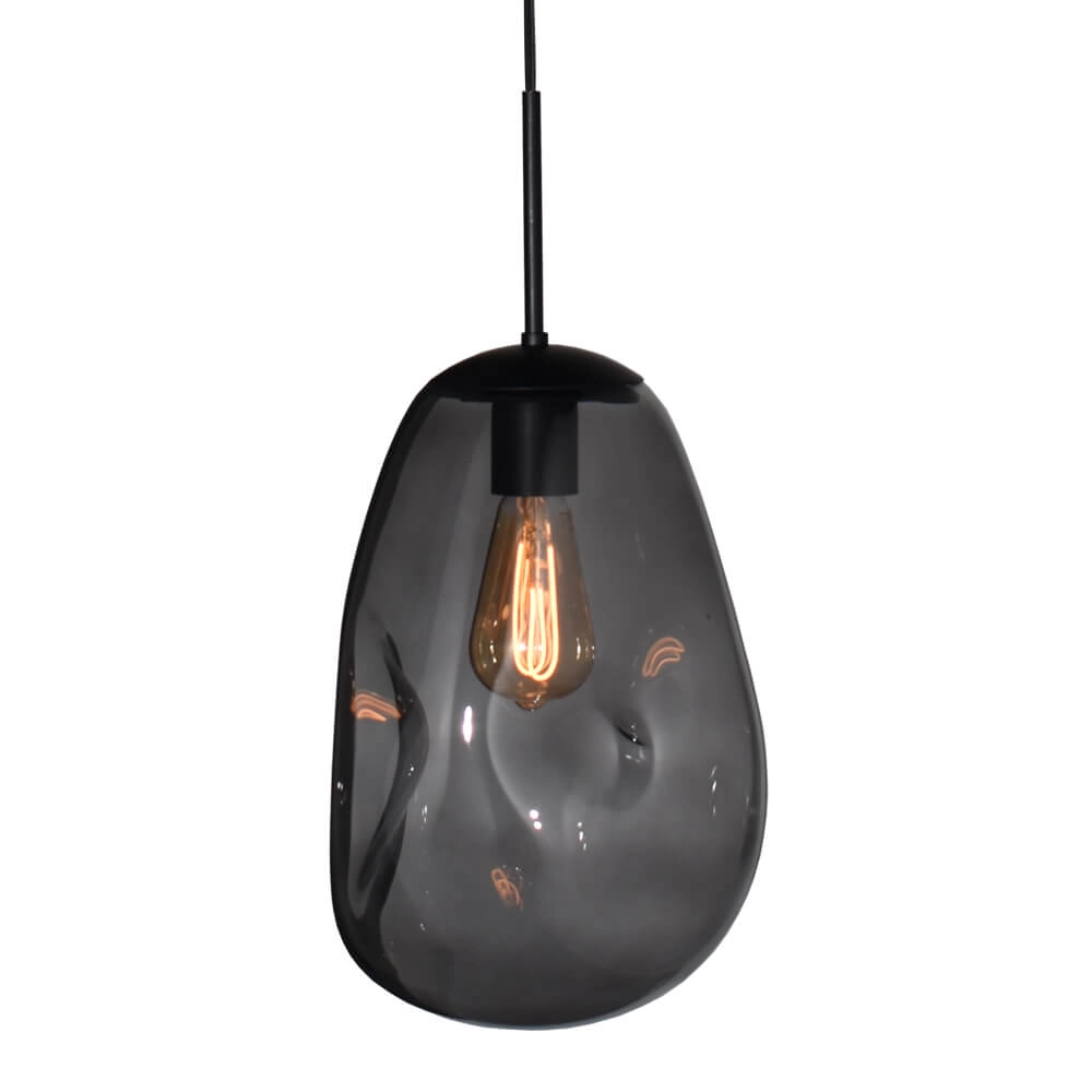 Lampe suspendue Lava 1x verre fumé Ø 22,5cm