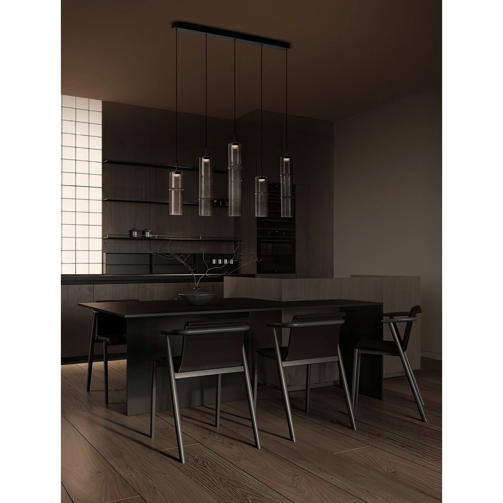 Suspension unique Sano Verre fumé droit à 5 lumières Lyora 5212017474070