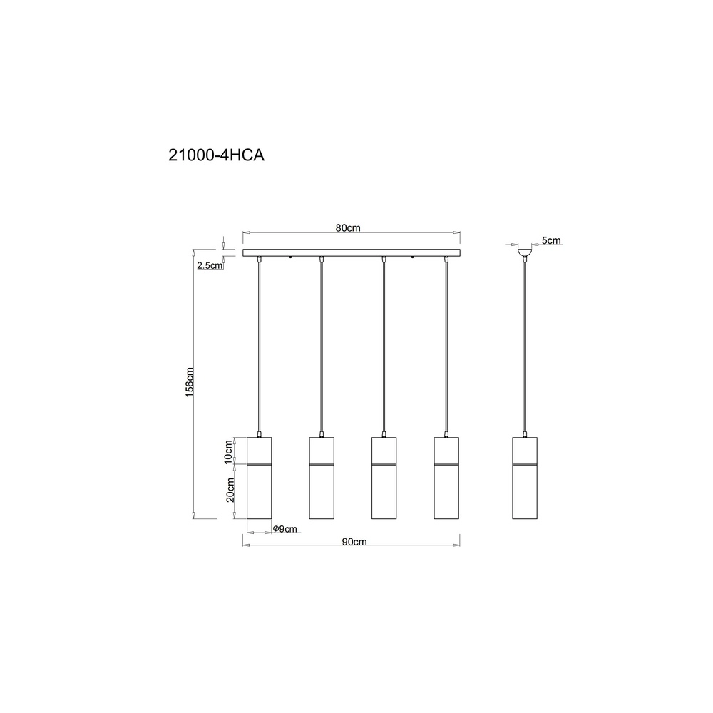 Lampe suspendue à 4 lumières Annika Conception marron Globo 9007371531905