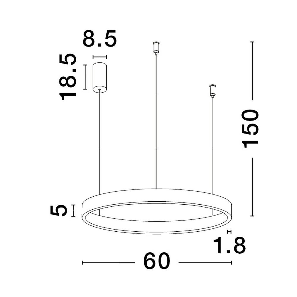Suspension design Elowen gris argenté Ø 60cm Lyora 5212017439079