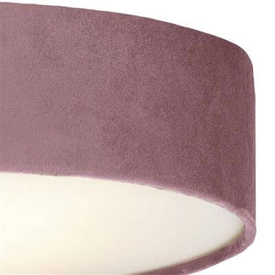 Plafonnier Drum Pleat 50cm velours rose Searchlight 5053423187259