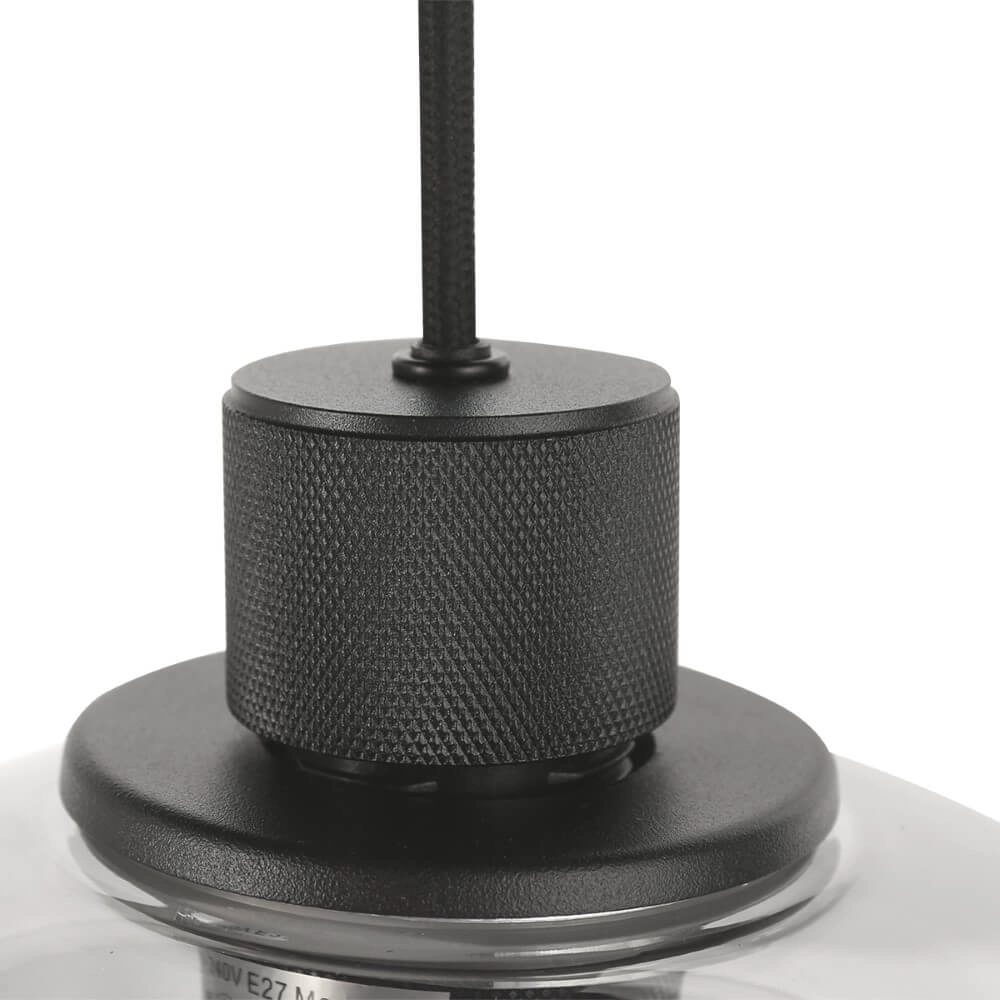 Lampe suspendue pour table à manger Reflexion noir avec verre fumé Steinhauer 8712746172959