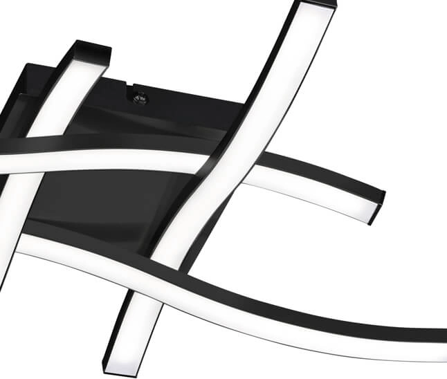 Plafonnier noir Route 4 rayures Trio 4017807471304