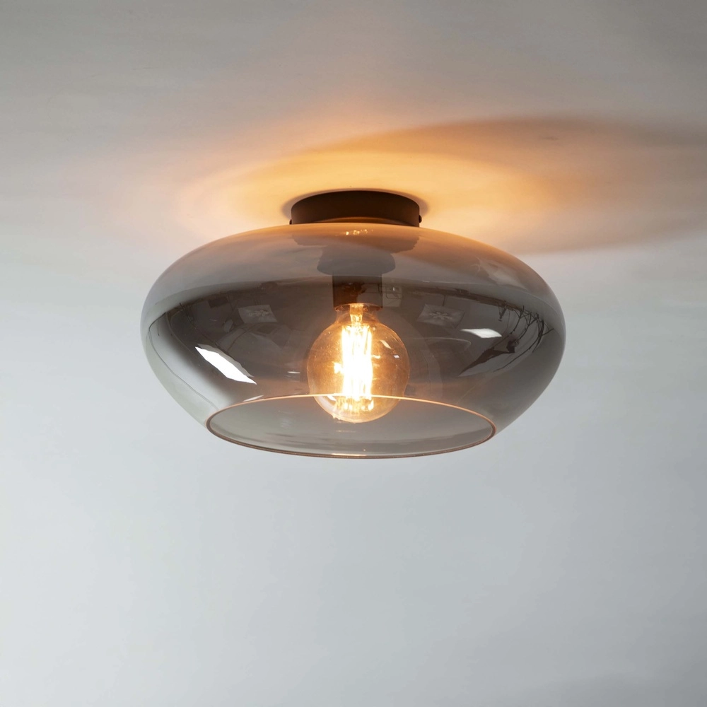 Lampe de plafond en verre Elevate Ø 40cm - verre fumé