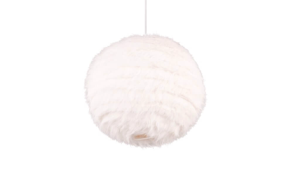 Lampe suspendue en tissu Furry crème Ø 35cm Trio 4017807600087