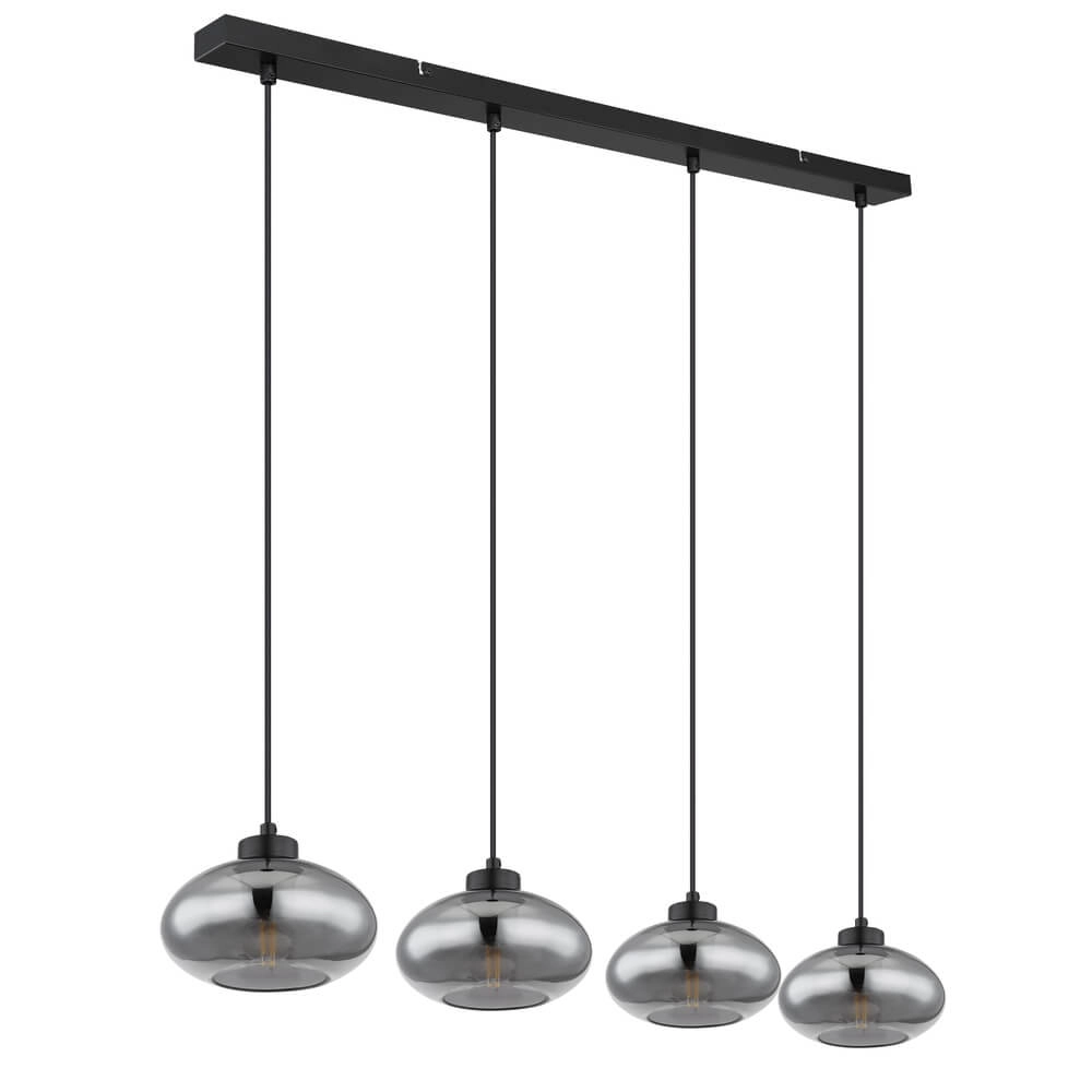 Suspension noire Shaun 4 lumières droites Globo 9007371442478
