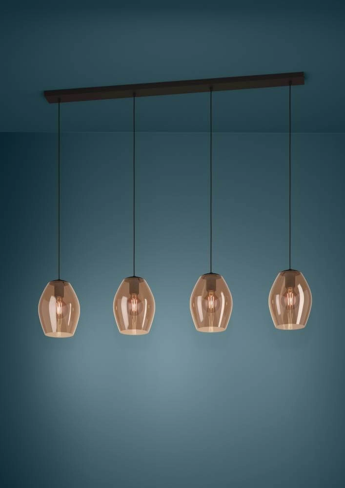 Lampe à suspension en verre ambré Estanys 1 4 lumières Stars of Light 9008606235957