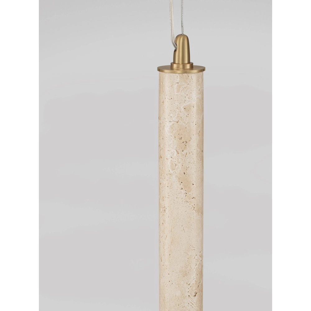 Lampe pendante moderne Muse Or avec travertin brun sable Lyora 5212017495792