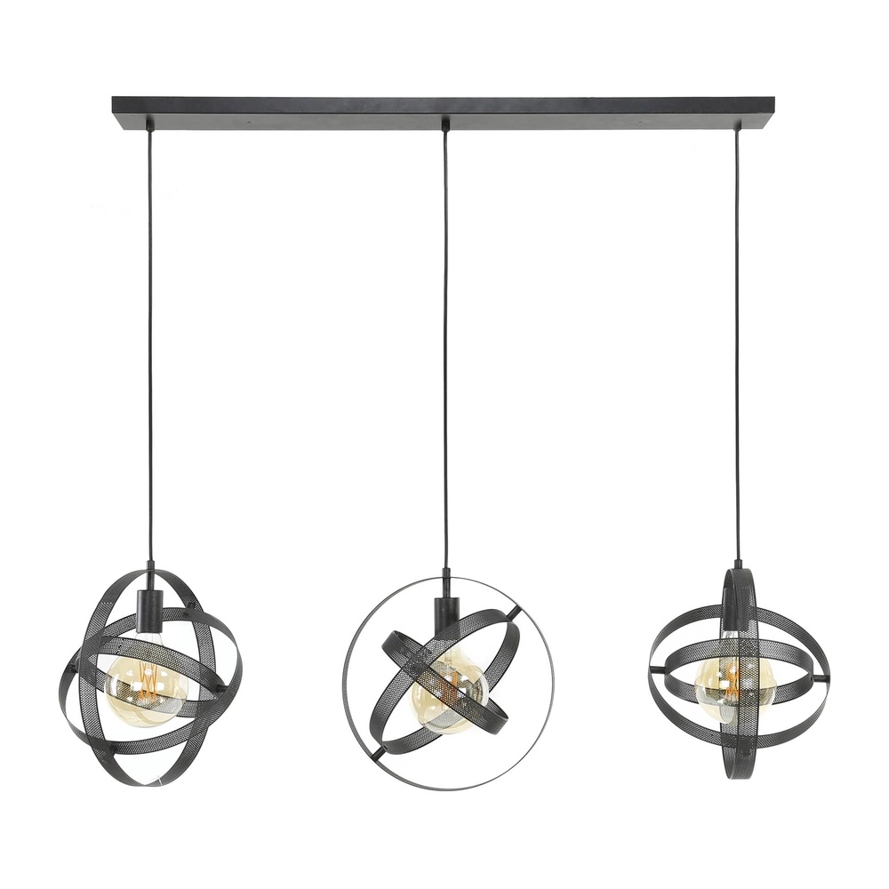 Lampe pendante à ampoule noire Cosmos Ø 33cm - 3x E27 Lyora 8716803513402