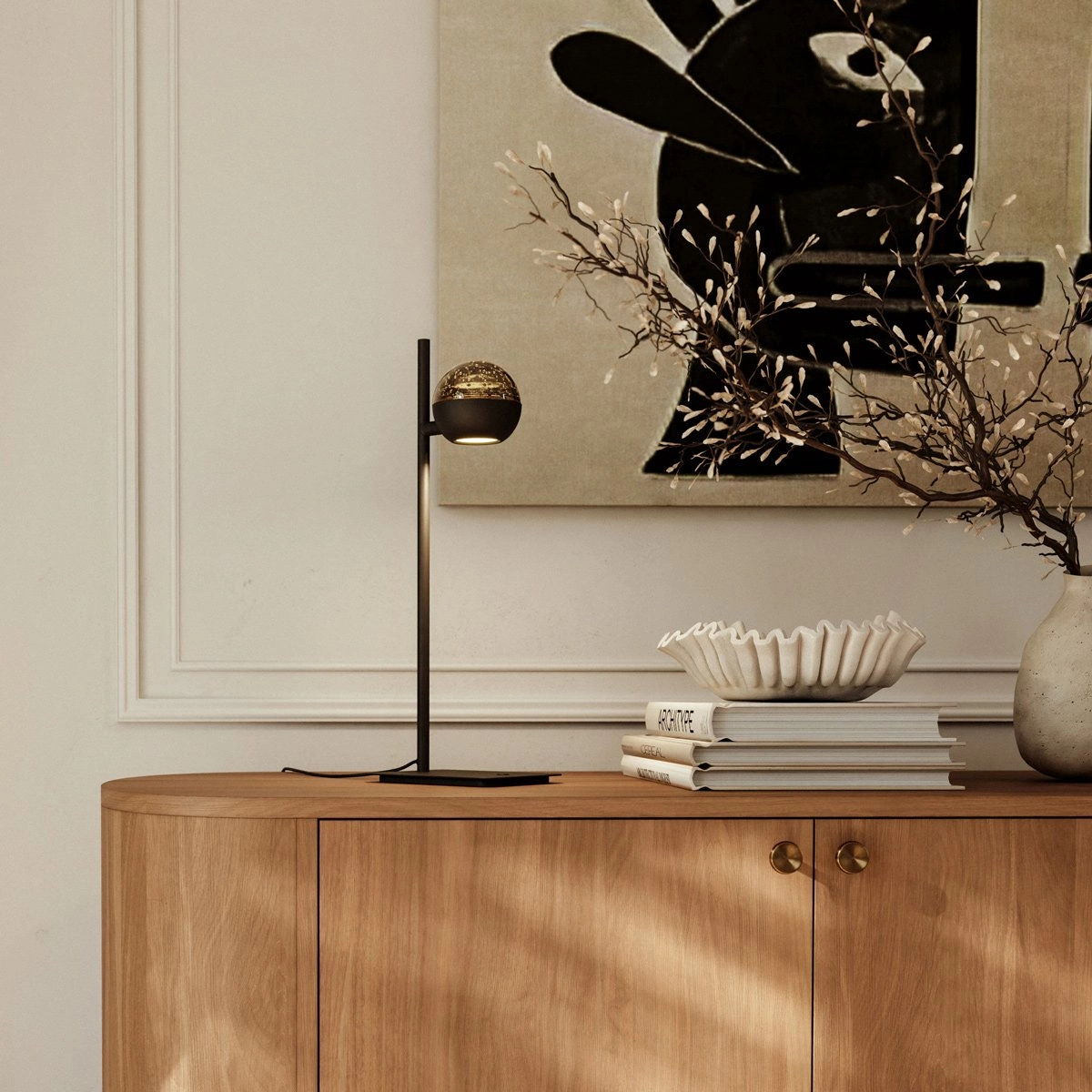 Lampe de bureau à LED Belluno noir avec verre - ajustable Steinhauer 8712746183962