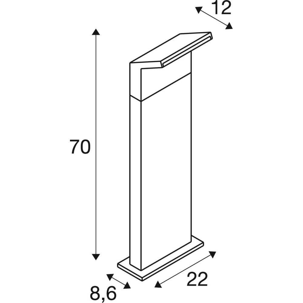 Lampe de jardin design Ordi 2 Pole 70 noir 70cm SLV 4024163300568