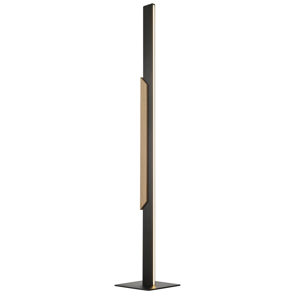 Lampadaire de conception Arcus noir avec bois