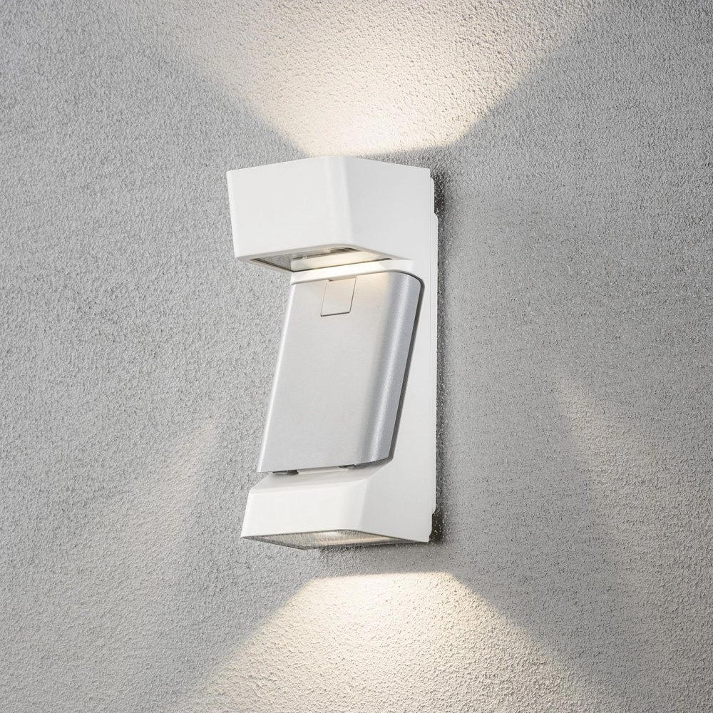 LED lampe d'extérieur Ravenna Adress blanc mat avec du gris KonstSmide 7318307976250