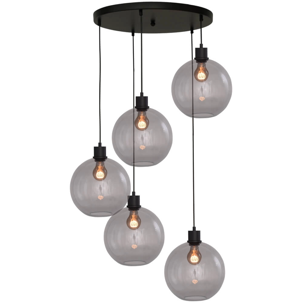 Lampe suspendue Vide Lazise 5x Ø 20cm noir